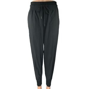 Lou & Grey Black High Waisted Drawstring Tapered Jogger Sweat Pants Size XS